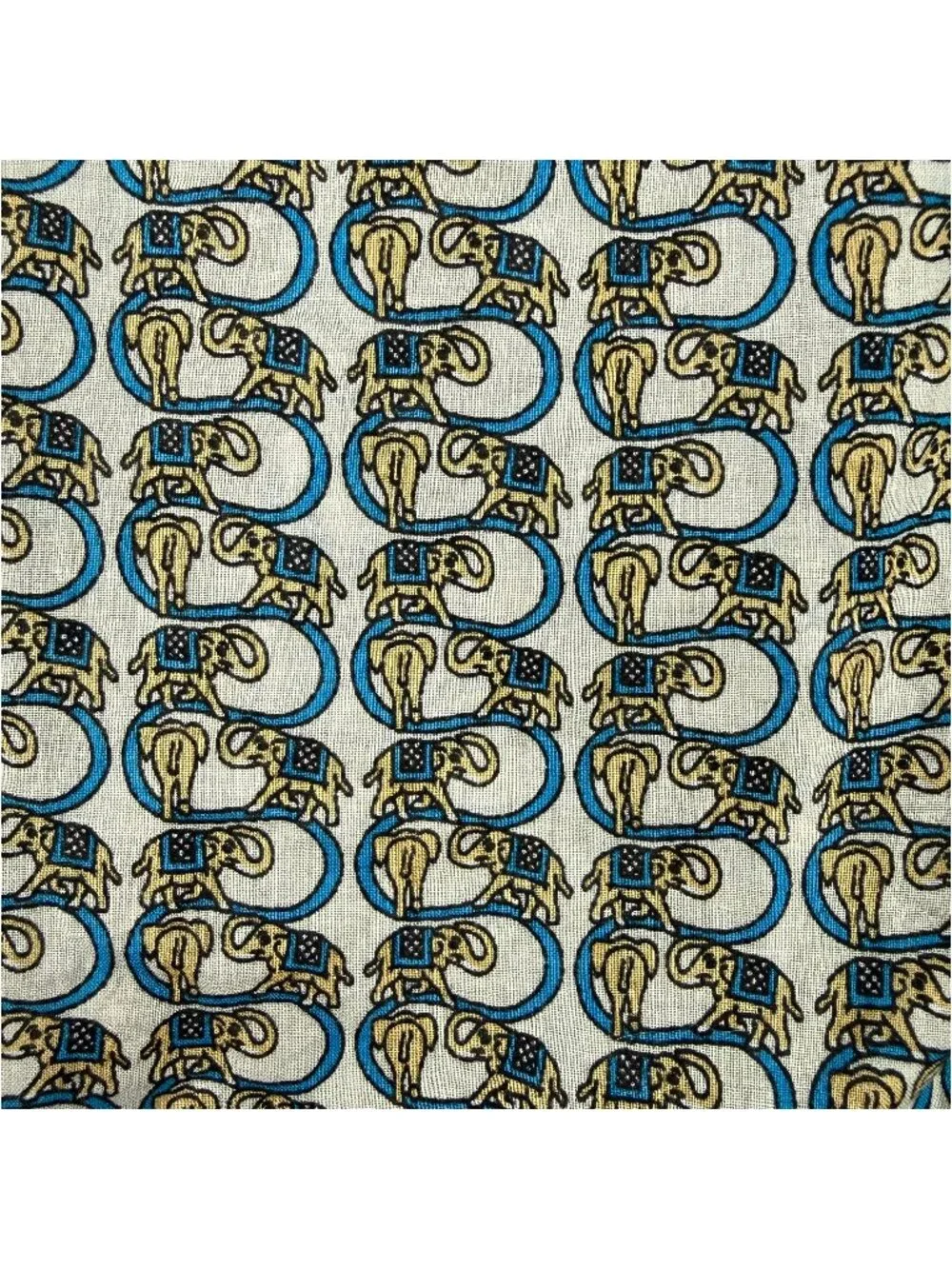 Tory Burch Top Womens 6 Beige Tunic Elephant Print Long Sleeve Blouse Shirt